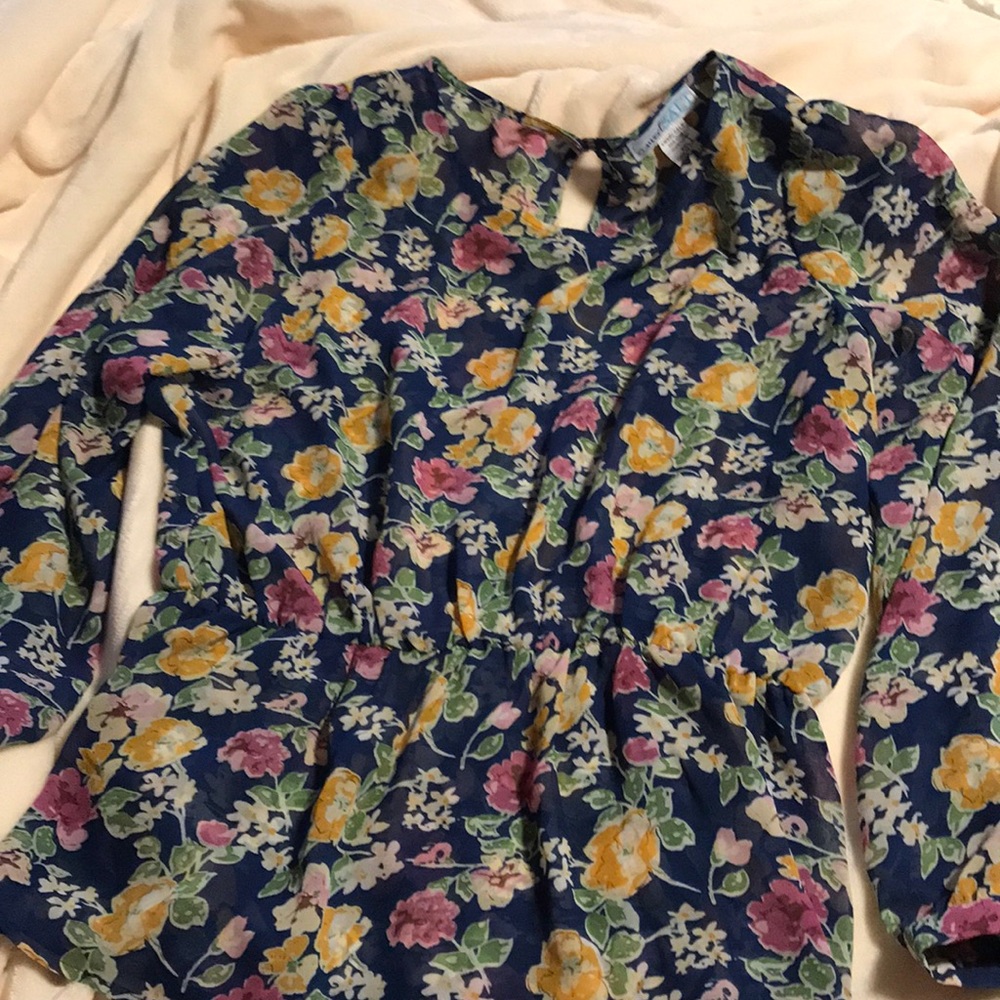 Long sleeved floral blouse